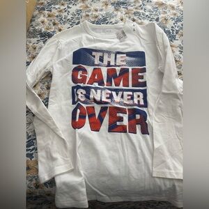 BOYS White and Red Game Sport Tee